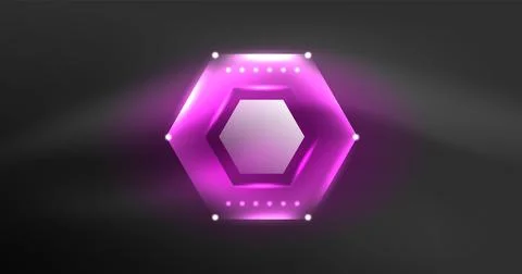 Neon hexagon background. Hi-tech design for wallpaper, banner, background Stock Illustration