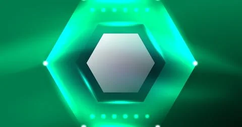 Neon hexagon background. Hi-tech design for wallpaper, banner, background Stock Illustration