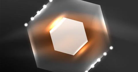 Neon hexagon background. Hi-tech design for wallpaper, banner, background Ilustración de archivo