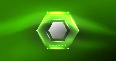 Neon hexagon background. Hi-tech design for wallpaper, banner, background Ilustración de archivo