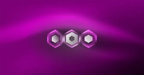 Neon hexagon background. Hi-tech design for wallpaper, banner, background Stock Illustration