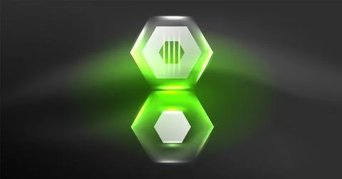 Neon hexagon background. Hi-tech design for wallpaper, banner, background Stock Illustration