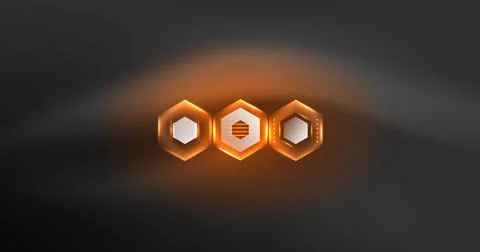 Neon hexagon background. Hi-tech design for wallpaper, banner, background Ilustración de archivo
