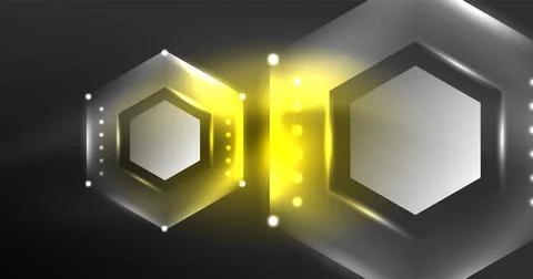 Neon hexagon background. Hi-tech design for wallpaper, banner, background Stock Illustration