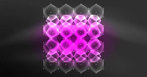 Neon hexagon background. Hi-tech design for wallpaper, banner, background Stock Illustration