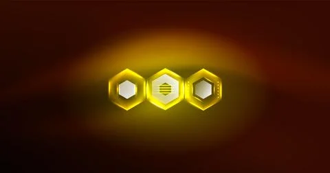 Neon hexagon background. Hi-tech design for wallpaper, banner, background Ilustración de archivo