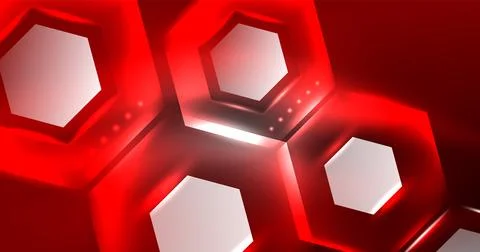 Neon hexagon background. Hi-tech design for wallpaper, banner, background Stock Illustration