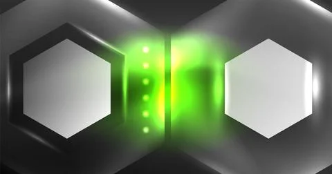 Neon hexagon background. Hi-tech design for wallpaper, banner, background Stock Illustration
