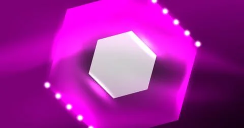 Neon hexagon background. Hi-tech design for wallpaper, banner, background Ilustración de archivo
