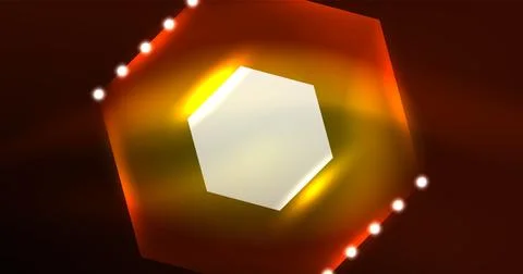 Neon hexagon background. Hi-tech design for wallpaper, banner, background Stock Illustration