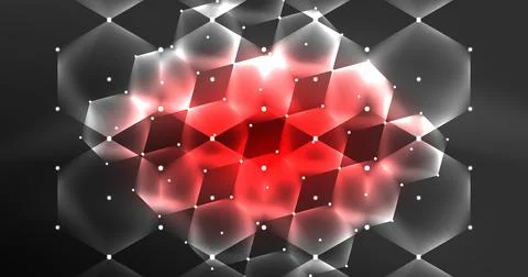 Neon hexagon background. Hi-tech design for wallpaper, banner, background Ilustración de archivo