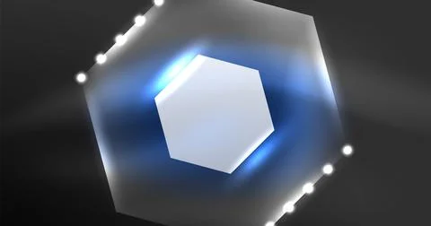 Neon hexagon background. Hi-tech design for wallpaper, banner, background Illustrazione stock
