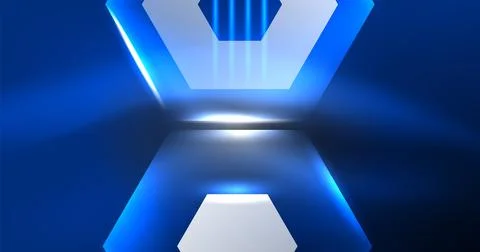 Neon hexagon background. Hi-tech design for wallpaper, banner, background Ilustración de archivo