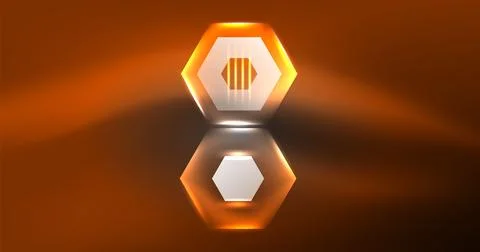 Neon hexagon background. Hi-tech design for wallpaper, banner, background Ilustración de archivo