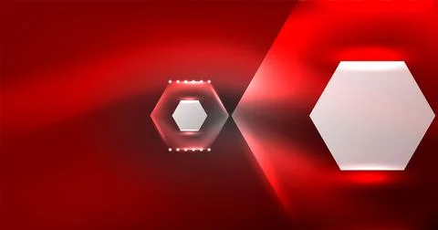 Neon hexagon background. Hi-tech design for wallpaper, banner, background Ilustración de archivo