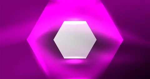 Neon hexagon background. Hi-tech design for wallpaper, banner, background Stock Illustration