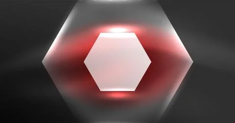 Neon hexagon background. Hi-tech design for wallpaper, banner, background Ilustración de archivo