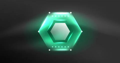 Neon hexagon background. Hi-tech design for wallpaper, banner, background 스톡 일러스트