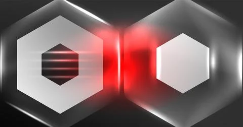 Neon hexagon background. Hi-tech design for wallpaper, banner, background Illustrazione stock