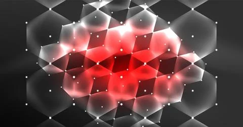 Neon hexagon background. Hi-tech design for wallpaper, banner, background Ilustración de archivo