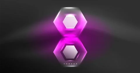 Neon hexagon background. Hi-tech design for wallpaper, banner, background 스톡 일러스트