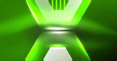 Neon hexagon background. Hi-tech design for wallpaper, banner, background Ilustración de archivo