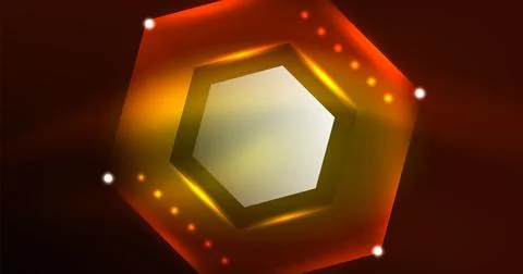 Neon hexagon background. Hi-tech design for wallpaper, banner, background Stock Illustration