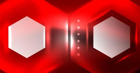 Neon hexagon background. Hi-tech design for wallpaper, banner, background Illustrazione stock