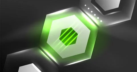 Neon hexagon background. Hi-tech design for wallpaper, banner, background Illustrazione stock
