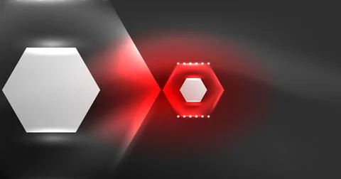 Neon hexagon background. Hi-tech design for wallpaper, banner, background 스톡 일러스트