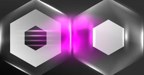 Neon hexagon background. Hi-tech design for wallpaper, banner, background Stock Illustration