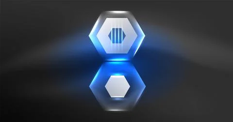 Neon hexagon background. Hi-tech design for wallpaper, banner, background Stock Illustration