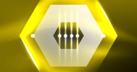 Neon hexagon background. Hi-tech design for wallpaper, banner, background Ilustración de archivo