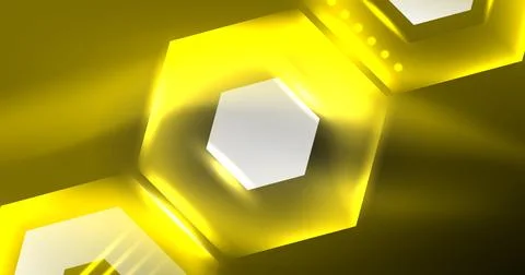 Neon hexagon background. Hi-tech design for wallpaper, banner, background Ilustración de archivo