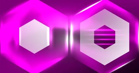 Neon hexagon background. Hi-tech design for wallpaper, banner, background Ilustración de archivo