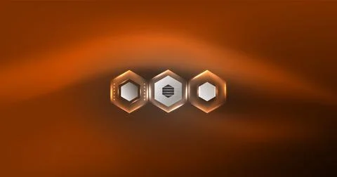 Neon hexagon background. Hi-tech design for wallpaper, banner, background Stock Illustration