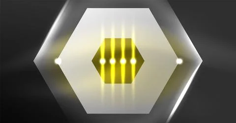 Neon hexagon background. Hi-tech design for wallpaper, banner, background 스톡 일러스트