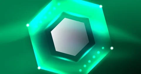 Neon hexagon background. Hi-tech design for wallpaper, banner, background Stock Illustration