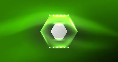 Neon hexagon background. Hi-tech design for wallpaper, banner, background Illustrazione stock