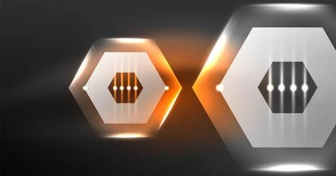 Neon hexagon background. Hi-tech design for wallpaper, banner, background Stock Illustration