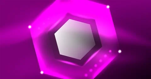 Neon hexagon background. Hi-tech design for wallpaper, banner, background Stock Illustration