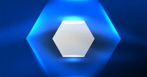 Neon hexagon background. Hi-tech design for wallpaper, banner, background イラスト素材