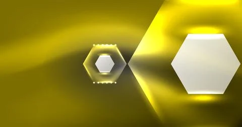 Neon hexagon background. Hi-tech design for wallpaper, banner, background イラスト素材