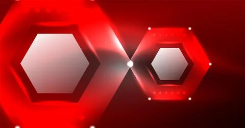 Neon hexagon background. Hi-tech design for wallpaper, banner, background Ilustración de archivo