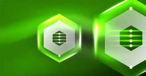 Neon hexagon background. Hi-tech design for wallpaper, banner, background Ilustración de archivo