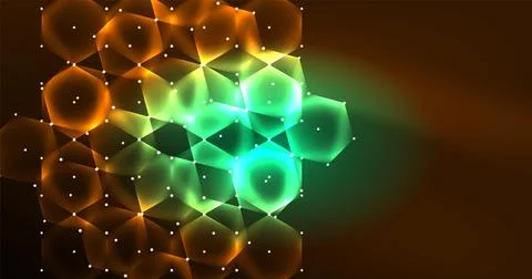 Neon hexagon background. Hi-tech design for wallpaper, banner, background Ilustración de archivo