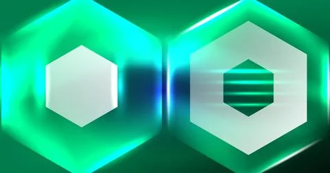 Neon hexagon background. Hi-tech design for wallpaper, banner, background イラスト素材