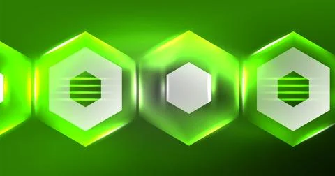 Neon hexagon background. Hi-tech design for wallpaper, banner, background Ilustración de archivo