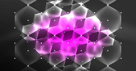 Neon hexagon background. Hi-tech design for wallpaper, banner, background イラスト素材