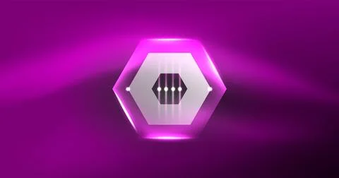 Neon hexagon background. Hi-tech design for wallpaper, banner, background Stock Illustration